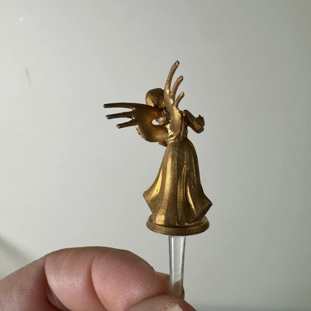 Set of 23 Vintage Gold Tone Angel Christmas Pick‎ Ornaments 1.5 inch